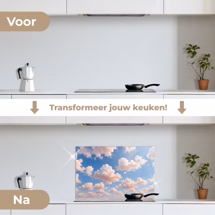 Spatscherm keuken - Wolken - Hemel - Natuur - Licht - Blauw — 3