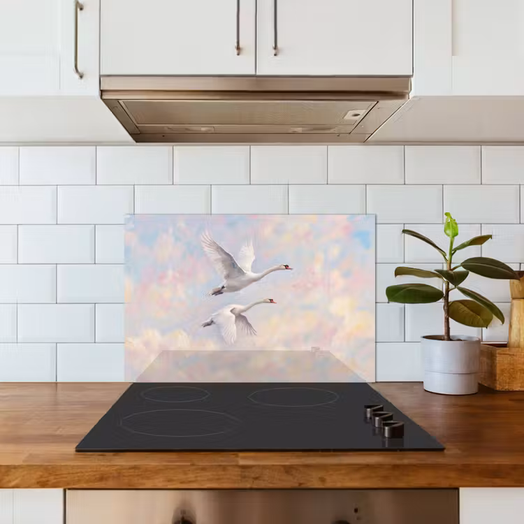 Spatscherm keuken - Vogel - Vliegend - Lucht - Modern - Pastel — 6