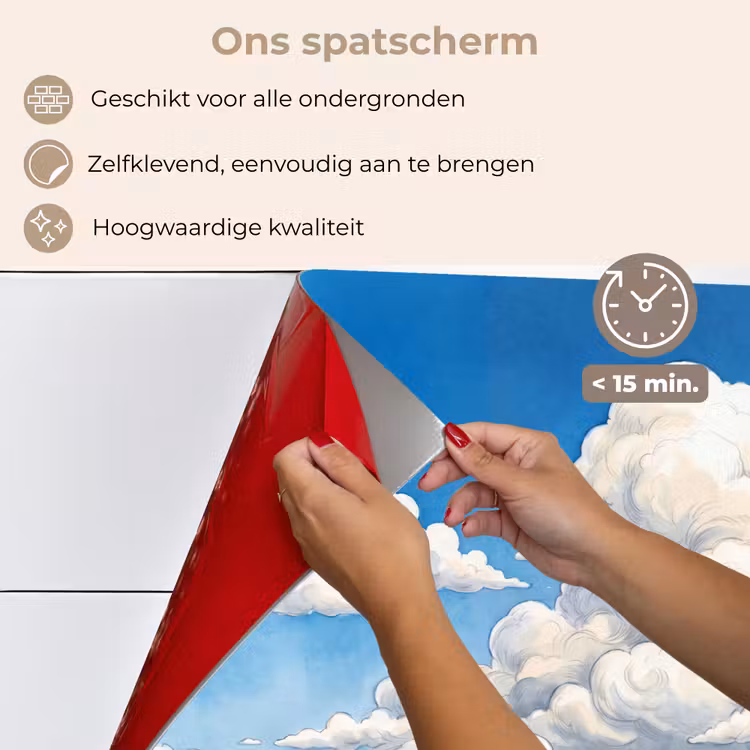 Spatscherm keuken - Wolken - Blauwe lucht - Natuur - Modern - Wit — 4