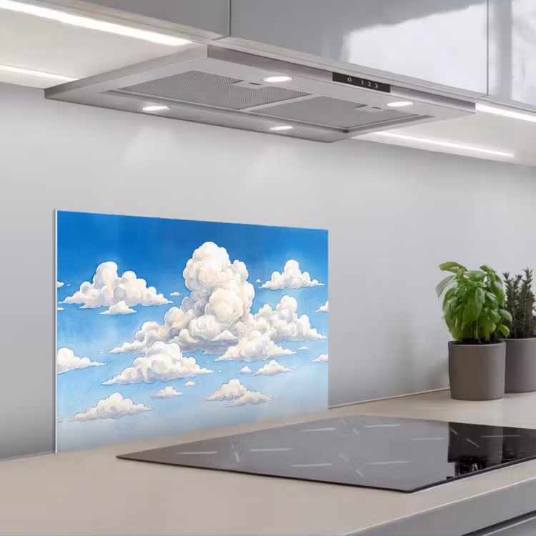 Spatscherm keuken - Wolken - Blauwe lucht - Natuur - Modern - Wit — 5