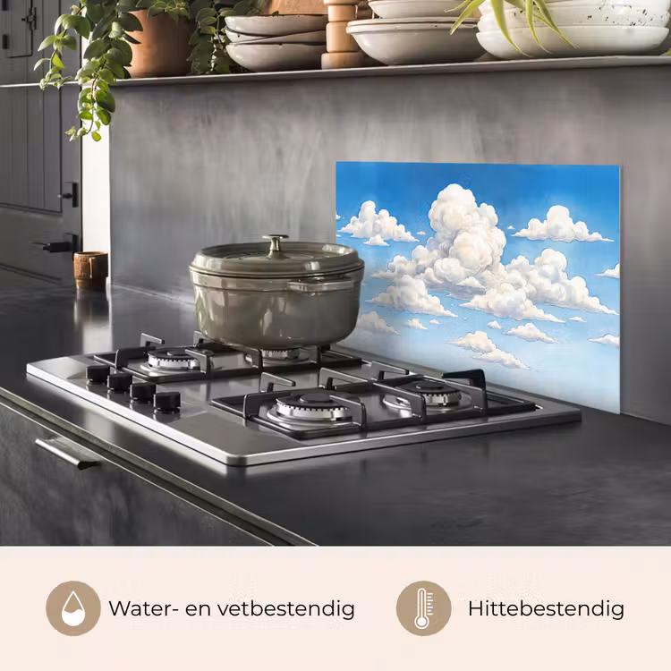 Spatscherm keuken - Wolken - Blauwe lucht - Natuur - Modern - Wit — 7