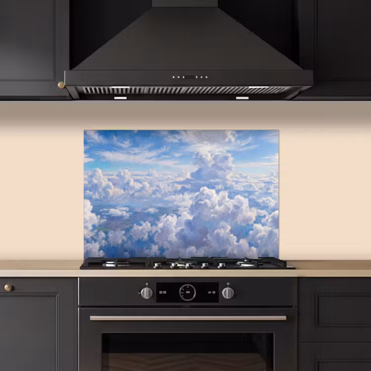 Spatscherm keuken - Wolken - Lucht - Natuur - Abstract - Blauw — 2