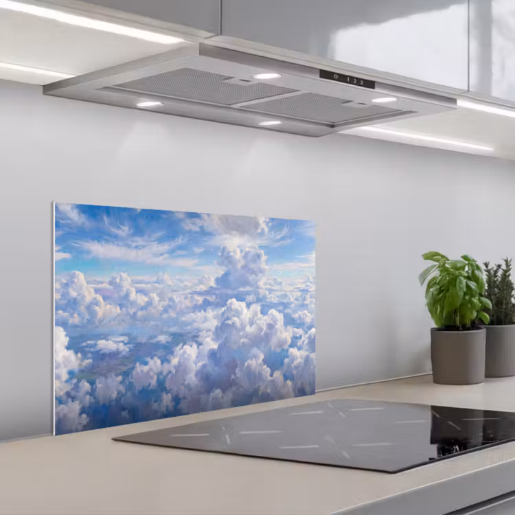Spatscherm keuken - Wolken - Lucht - Natuur - Abstract - Blauw — 5