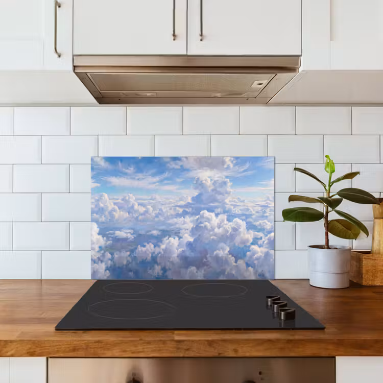 Spatscherm keuken - Wolken - Lucht - Natuur - Abstract - Blauw — 6