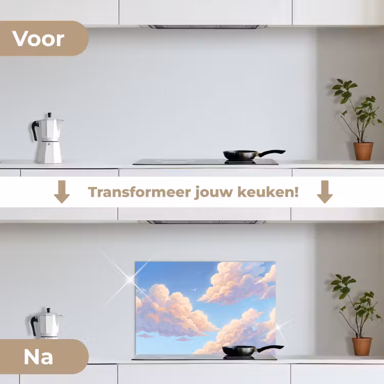 Spatscherm keuken - Wolken - Lucht - Natuur - Blauw — 3
