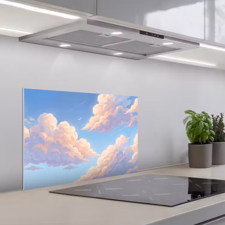 Spatscherm keuken - Wolken - Lucht - Natuur - Blauw — 5