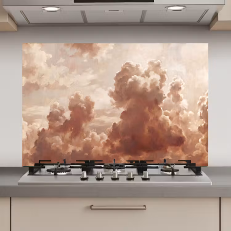 Spatscherm keuken - Wolken - Lucht - Natuur - Modern - Bruin — 1