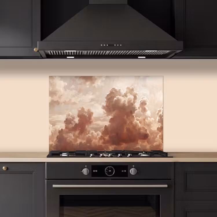 Spatscherm keuken - Wolken - Lucht - Natuur - Modern - Bruin — 2