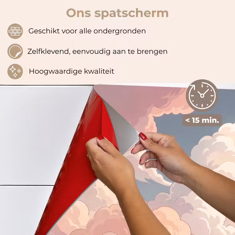 Spatscherm keuken - Wolken - Lucht - Natuur - Pastel - Roze — 4