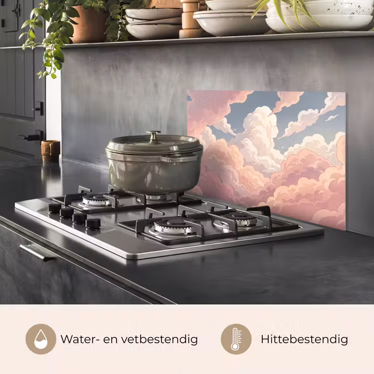 Spatscherm keuken - Wolken - Lucht - Natuur - Pastel - Roze — 7