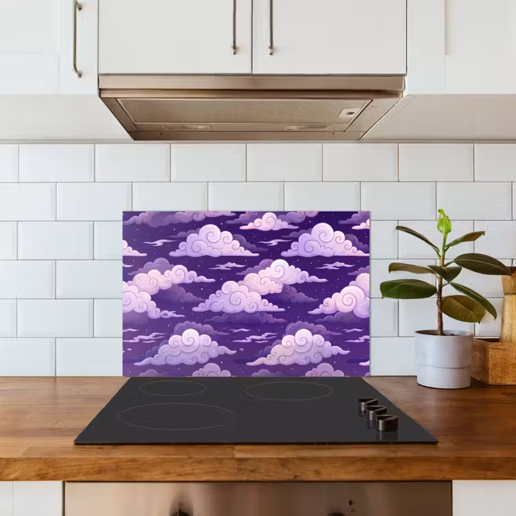 Spatscherm keuken - Wolken - Nacht - Natuur - Abstract - Paars — 6