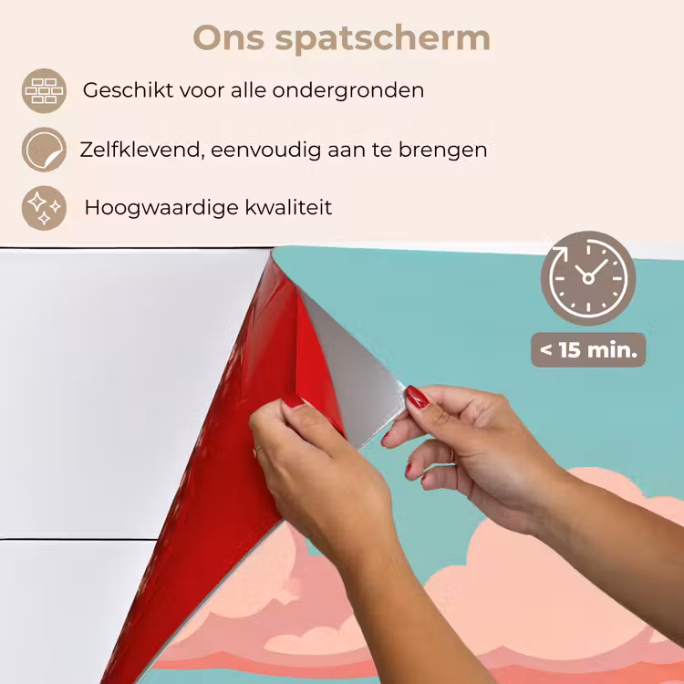 Spatscherm keuken - Wolken - Roze - Natuur - Modern - Pastel — 4