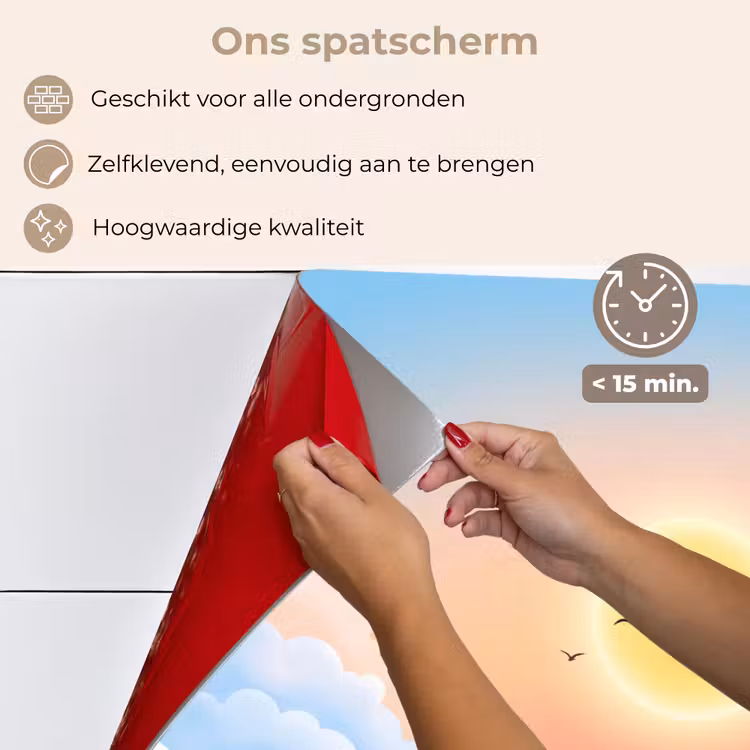 Spatscherm keuken - Zon - Vogels - Lucht - Natuur - Geel — 4