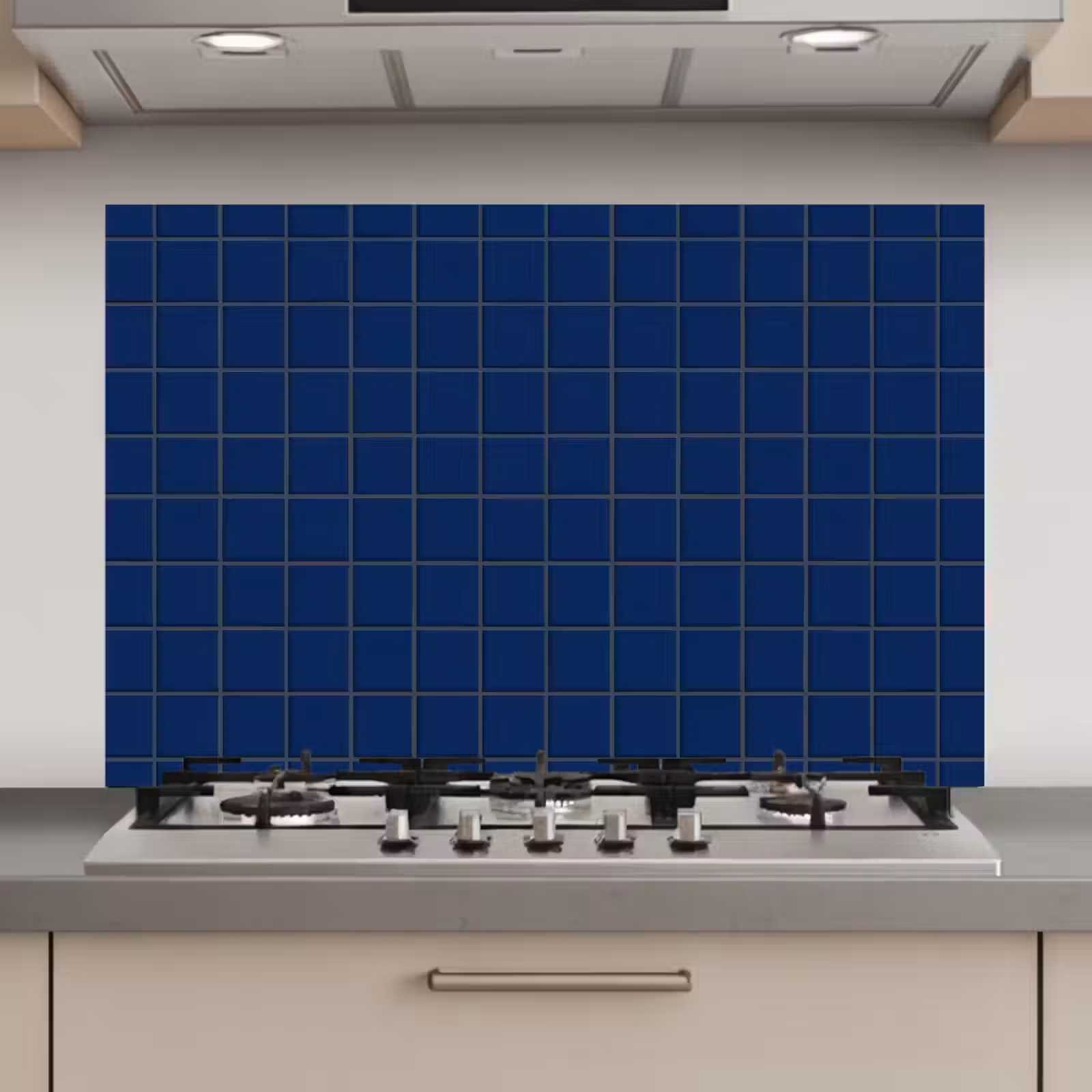 Spatscherm keuken - Tegel - Patroon - Blauw — 1