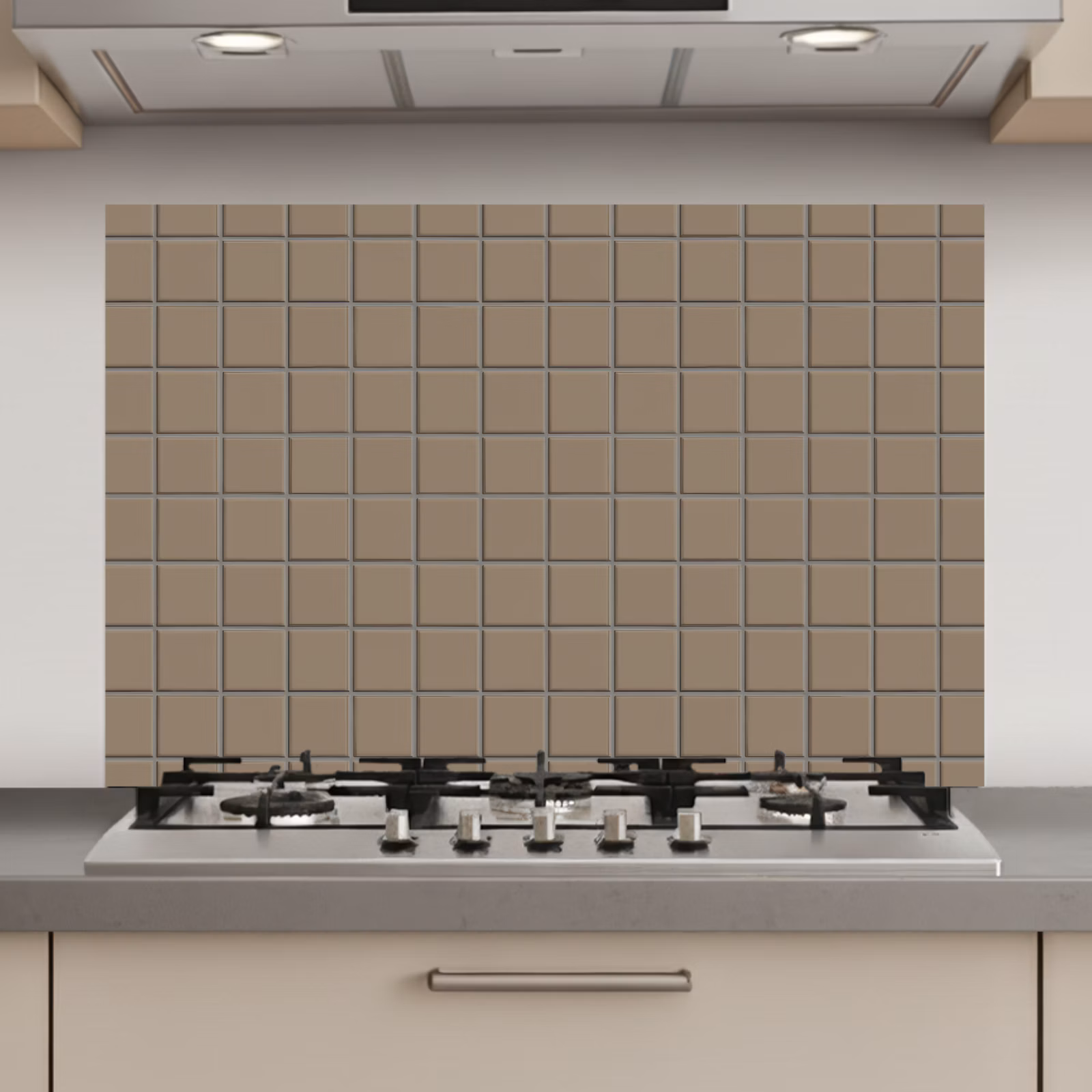 Spatscherm keuken - Tegel - Patroon - Taupe — 1