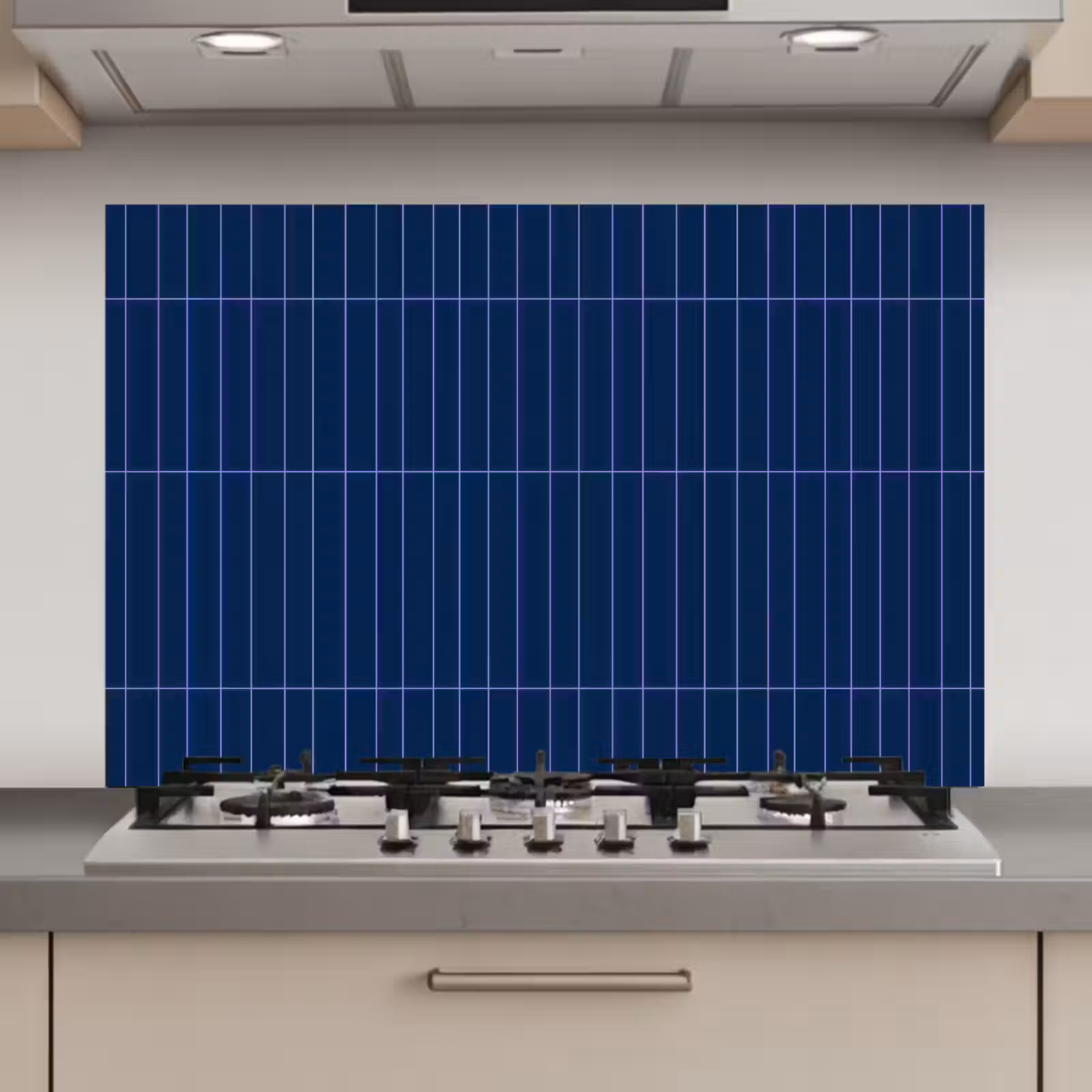 Spatscherm keuken - Tegels - Langwerpig - Blauw — 1