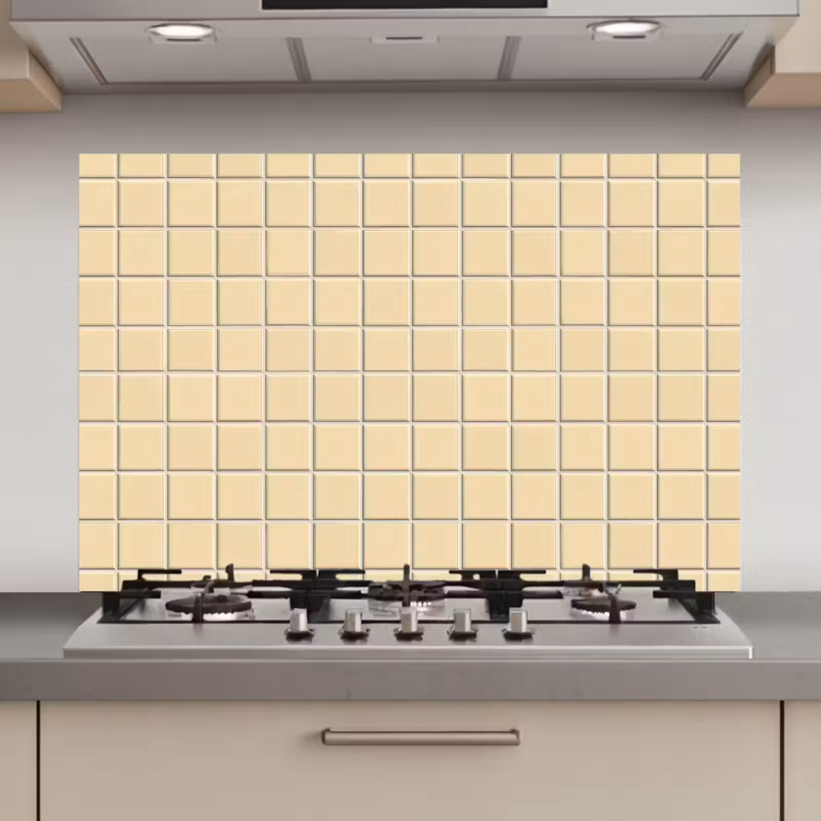 Spatscherm keuken - Tegels - Patroon - Crème — 1