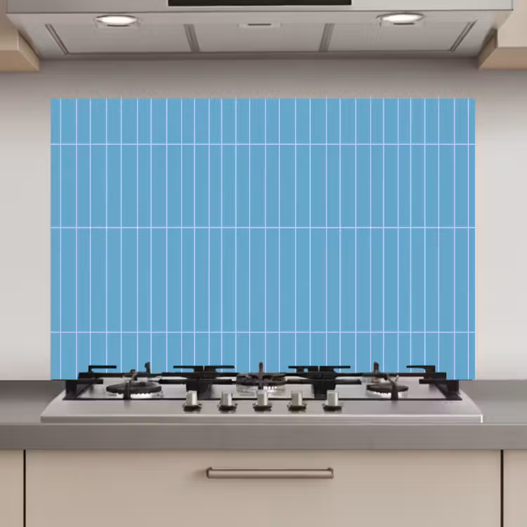 Spatscherm keuken - Tegel - Langwerpig - Patroon - Blauw — 1