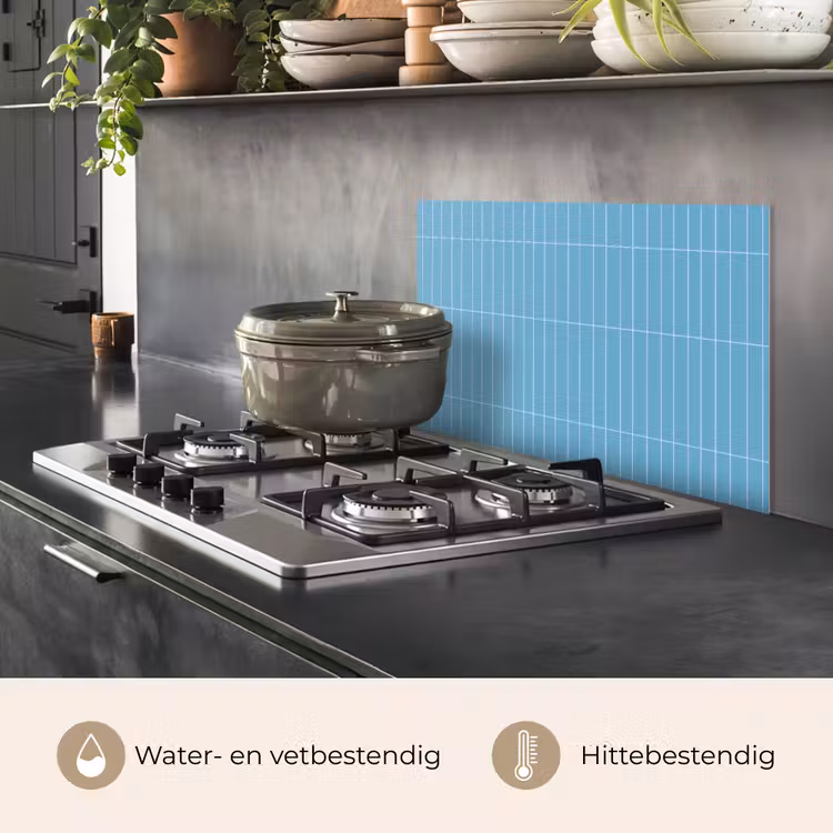 Spatscherm keuken - Tegel - Langwerpig - Patroon - Blauw — 7