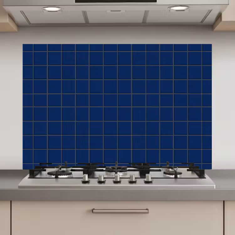Spatscherm keuken - Tegel - Patroon - Blauw — 1