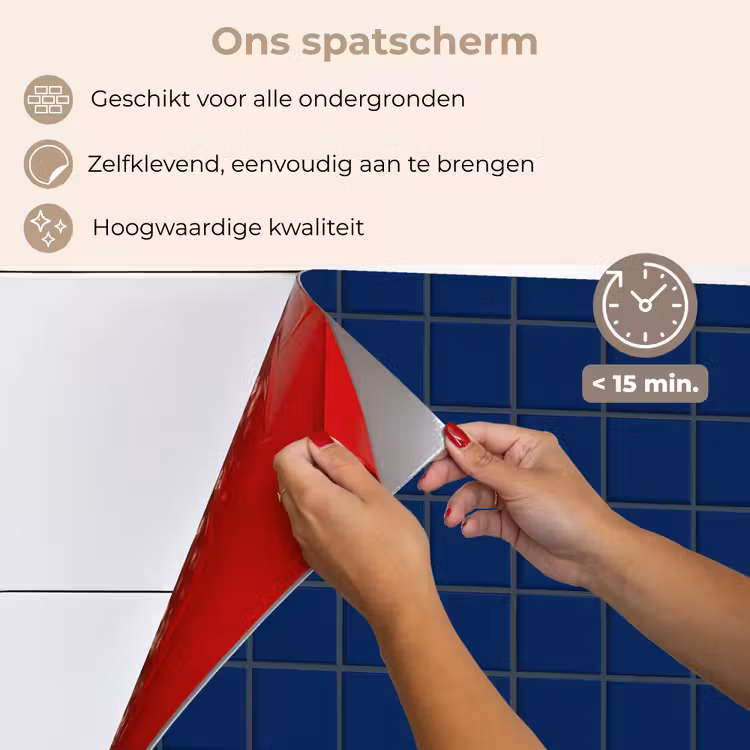 Spatscherm keuken - Tegel - Patroon - Blauw — 4