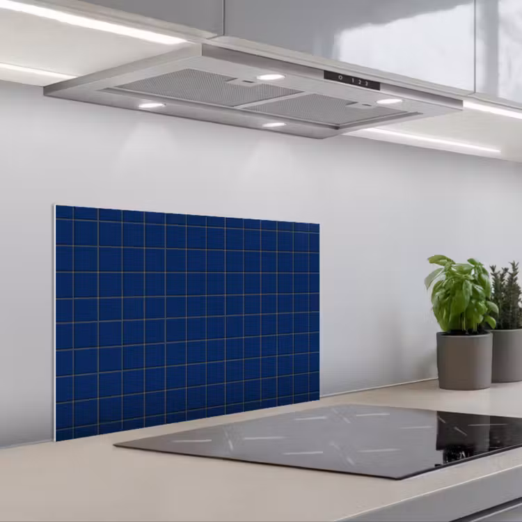 Spatscherm keuken - Tegel - Patroon - Blauw — 5