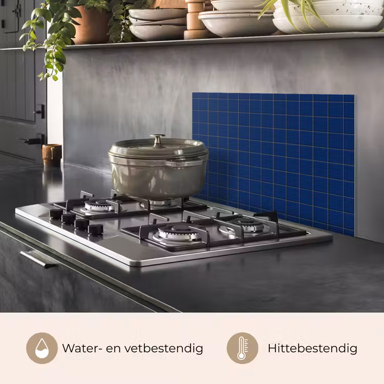 Spatscherm keuken - Tegel - Patroon - Blauw — 7