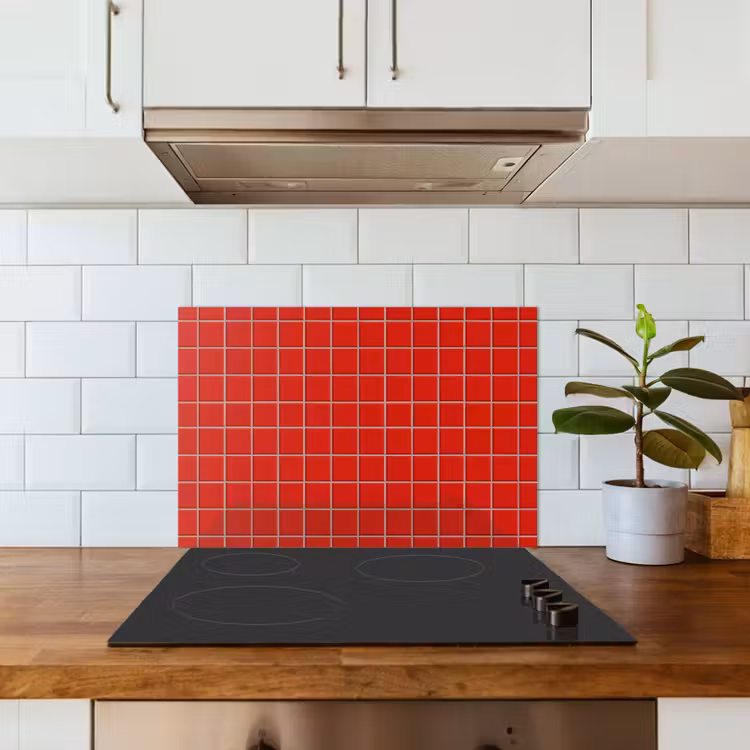 Spatscherm keuken - Tegel - Patroon - Kersen - Rood — 6