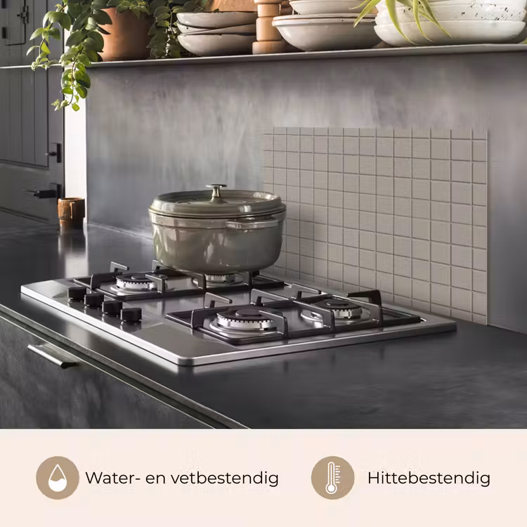 Spatscherm keuken - Tegel - Patroon Kiezel - Grijs — 7
