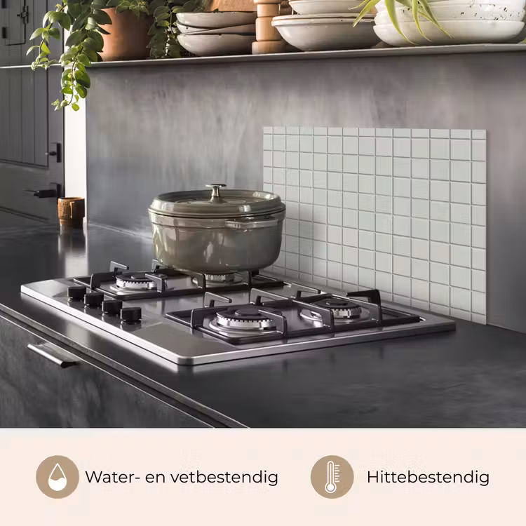 Spatscherm keuken - Tegel - Patroon - Lichtgroen — 7