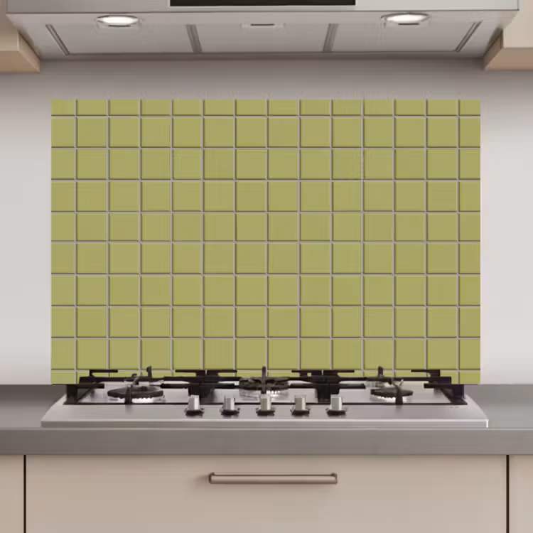 Spatscherm keuken - Tegel - Patroon - Olijfgroen — 1