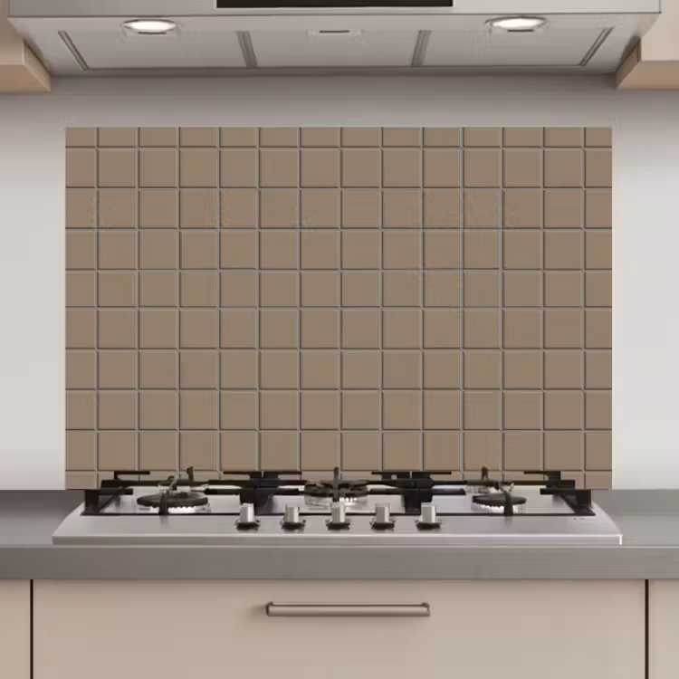 Spatscherm keuken - Tegel - Patroon - Taupe — 1