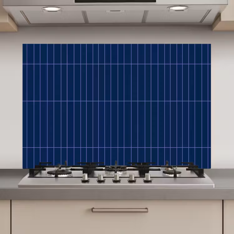 Spatscherm keuken - Tegels - Langwerpig - Blauw — 1
