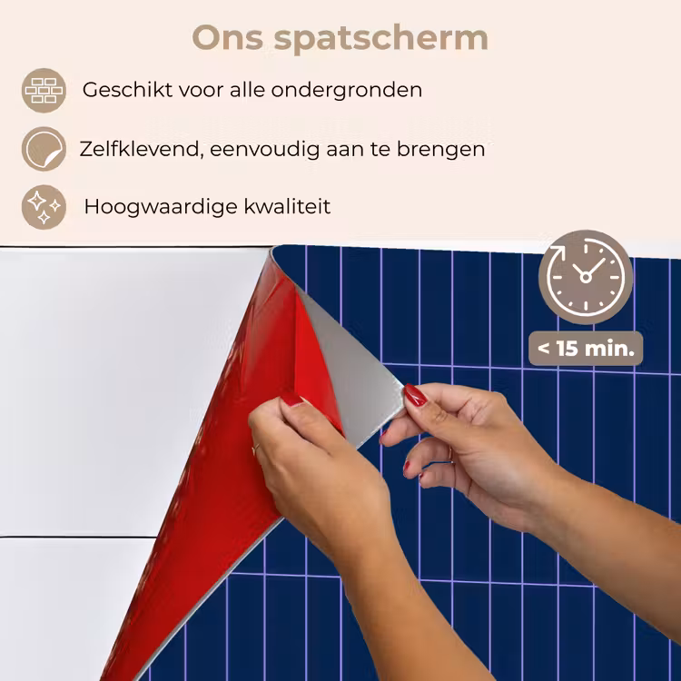 Spatscherm keuken - Tegels - Langwerpig - Blauw — 4