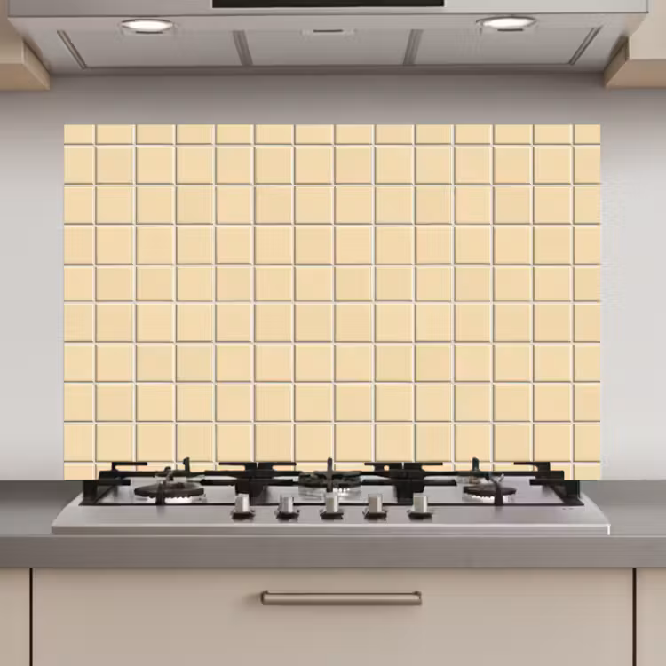 Spatscherm keuken - Tegels - Patroon - Crème — 1