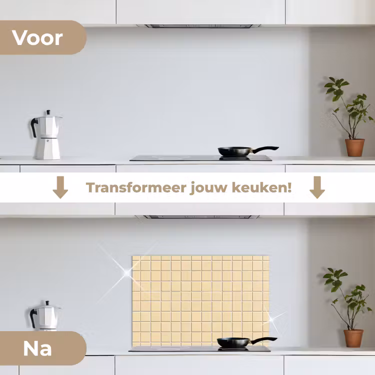 Spatscherm keuken - Tegels - Patroon - Crème — 3