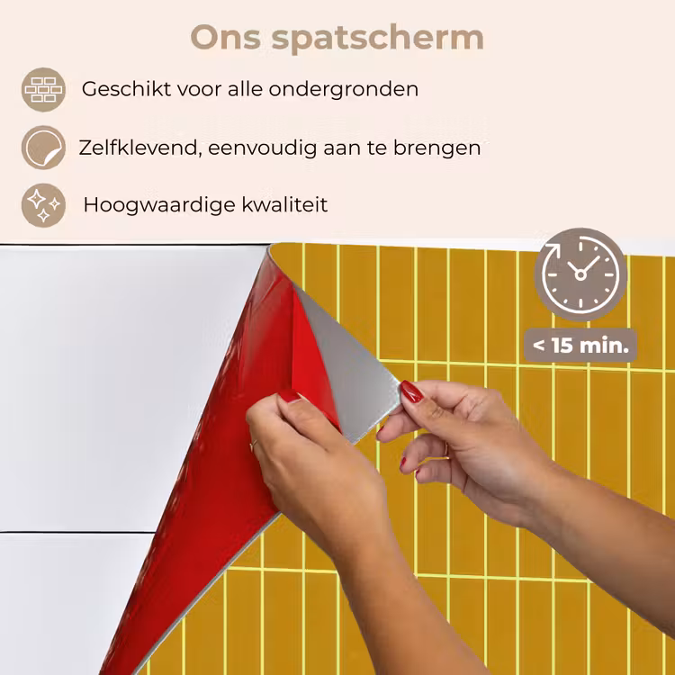 Spatscherm keuken - Tegels - Verticaal - Mosterdgeel — 4