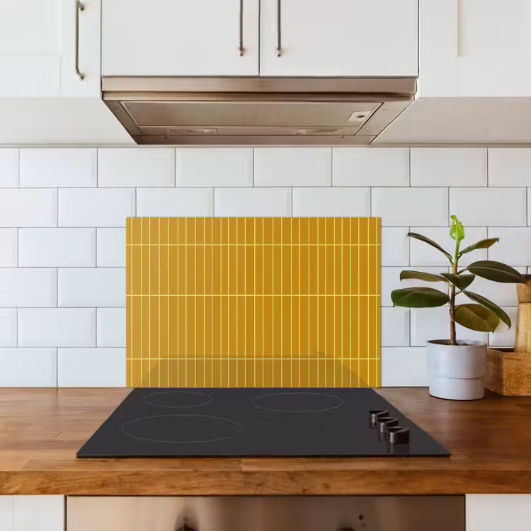 Spatscherm keuken - Tegels - Verticaal - Mosterdgeel — 6