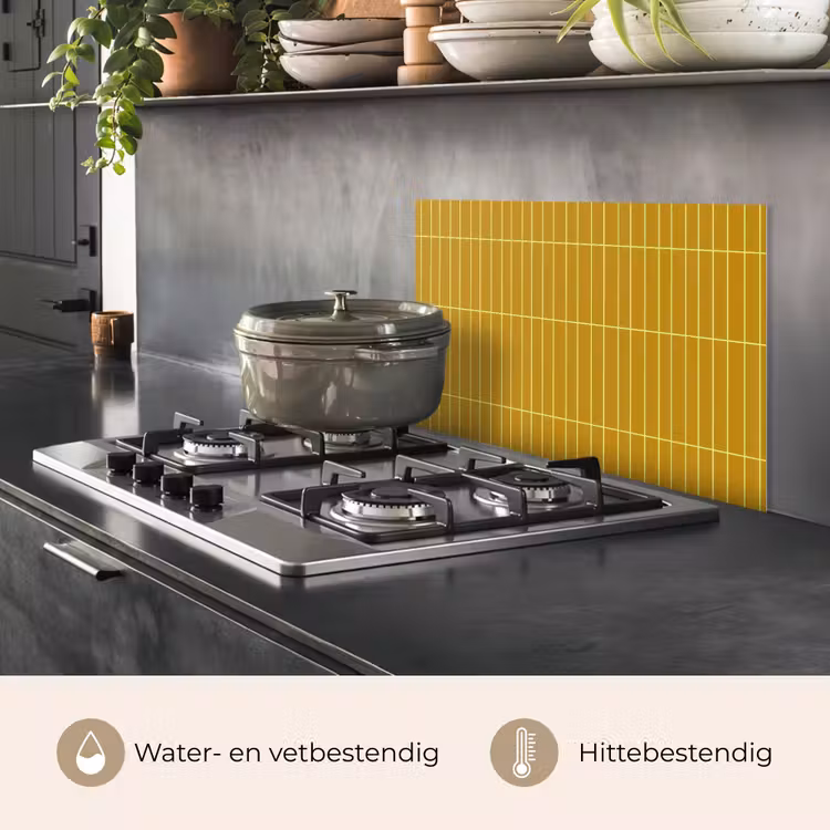 Spatscherm keuken - Tegels - Verticaal - Mosterdgeel — 7
