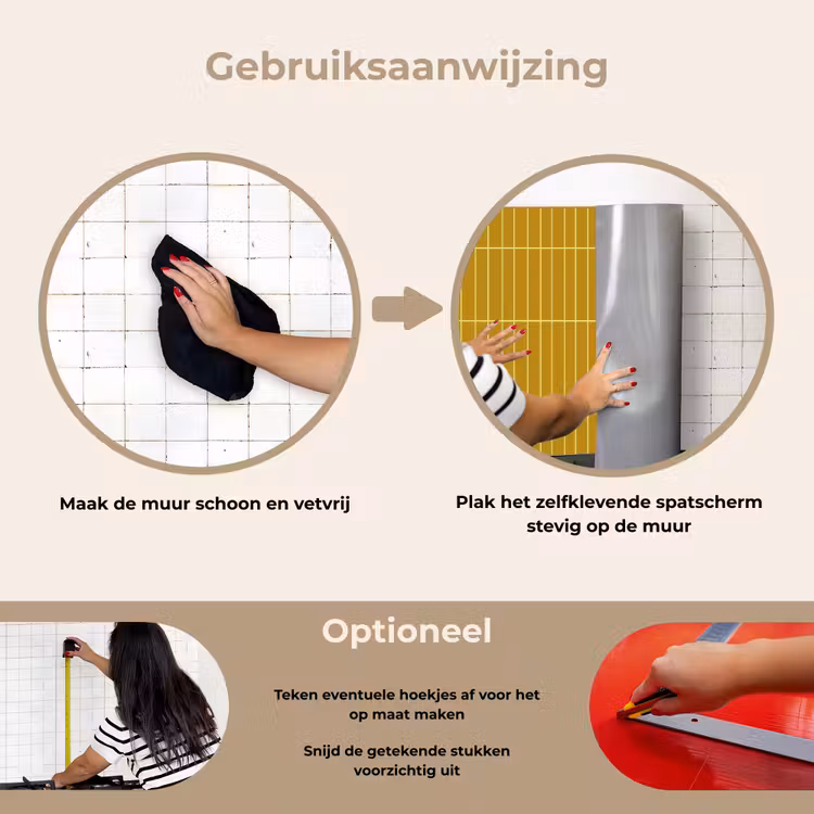 Spatscherm keuken - Tegels - Verticaal - Mosterdgeel — 8