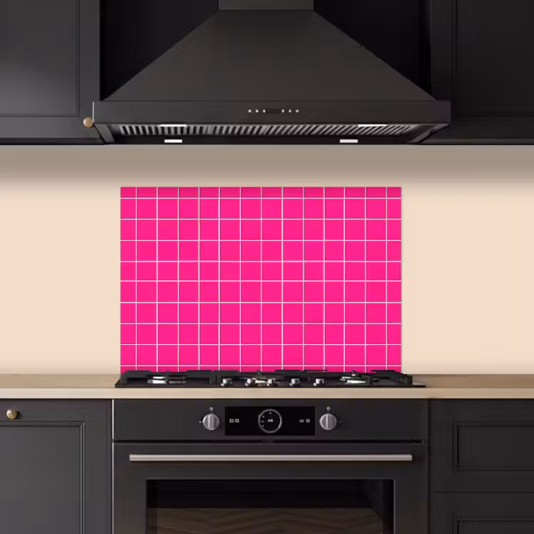Spatscherm keuken - Tegels - Vierkant - Fuchsia — 2