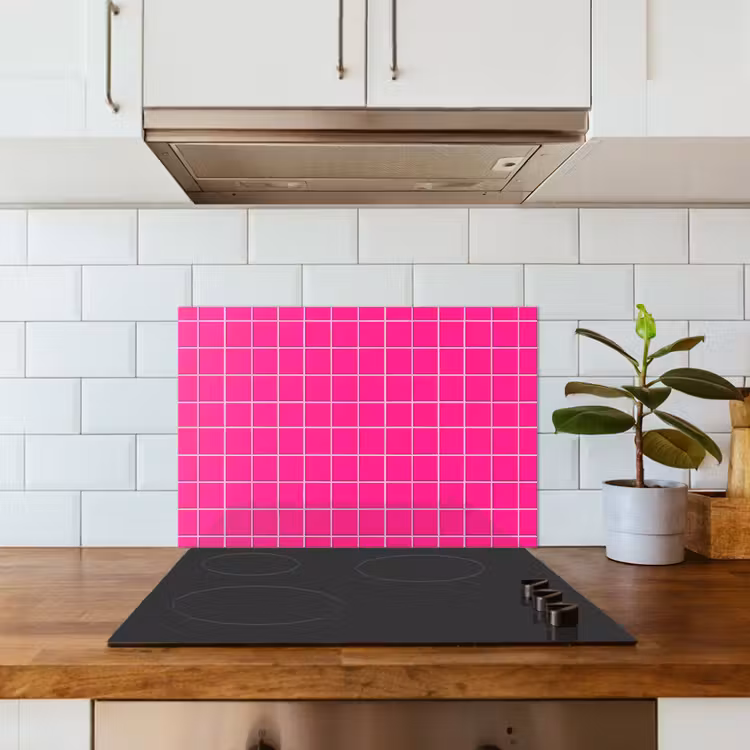 Spatscherm keuken - Tegels - Vierkant - Fuchsia — 6