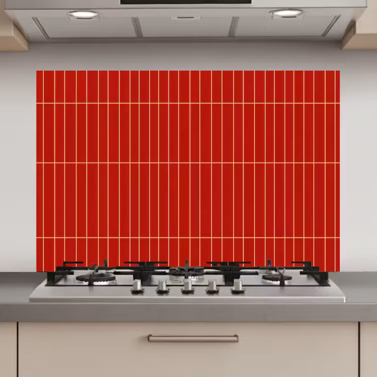 Spatscherm keuken - Verticaal - Wandtegel - Helderrood — 1