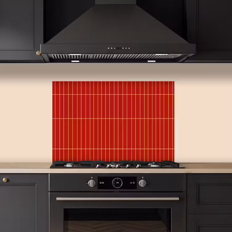 Spatscherm keuken - Verticaal - Wandtegel - Helderrood — 2