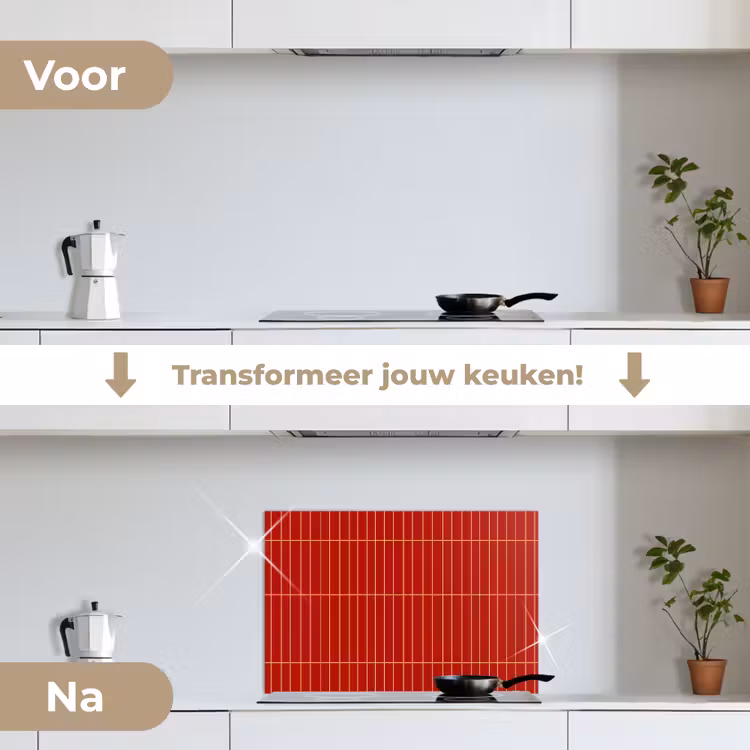 Spatscherm keuken - Verticaal - Wandtegel - Helderrood — 3