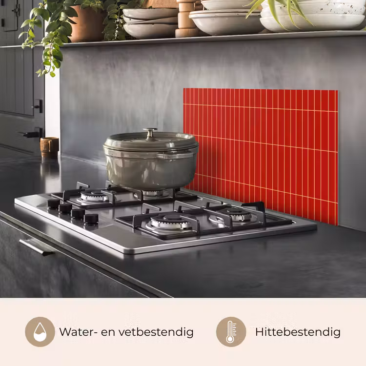 Spatscherm keuken - Verticaal - Wandtegel - Helderrood — 7