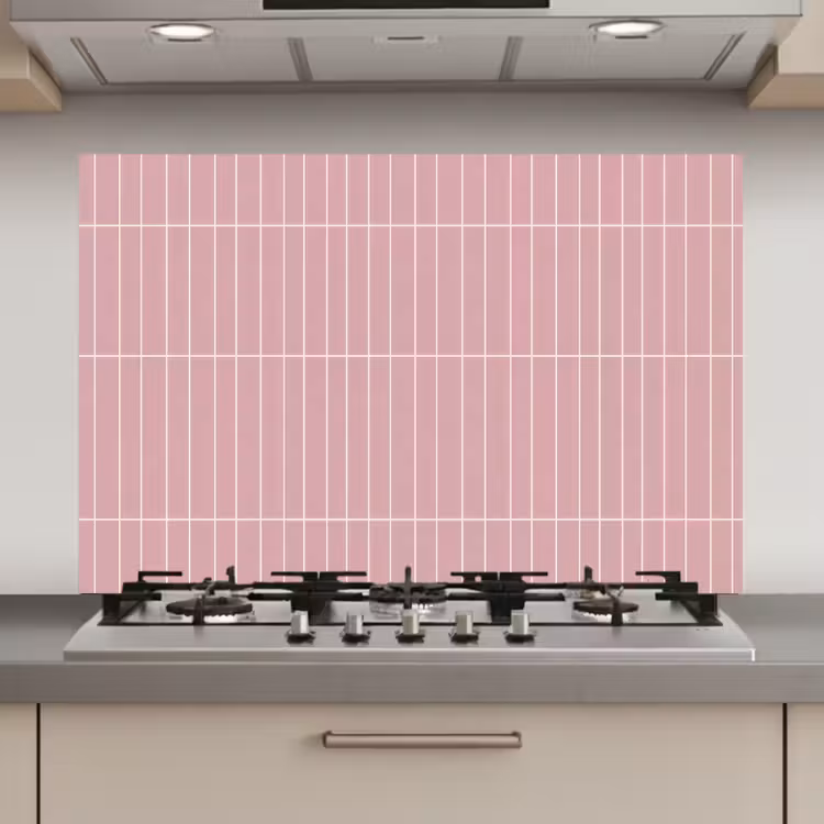 Spatscherm keuken - Verticaal - Wandtegel - Lichtroze — 1