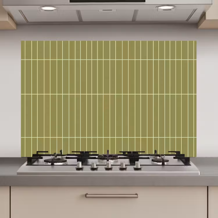 Spatscherm keuken - Verticaal - Wandtegel - Olijfgroen — 1