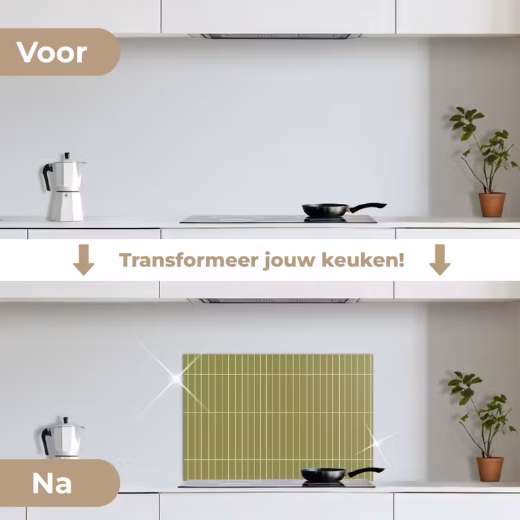 Spatscherm keuken - Verticaal - Wandtegel - Olijfgroen — 3