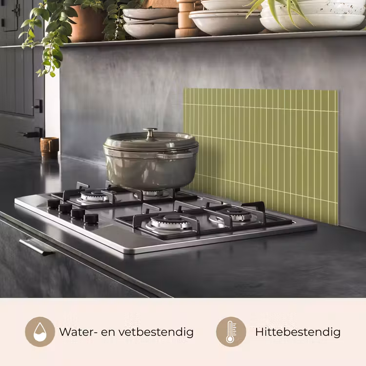 Spatscherm keuken - Verticaal - Wandtegel - Olijfgroen — 7